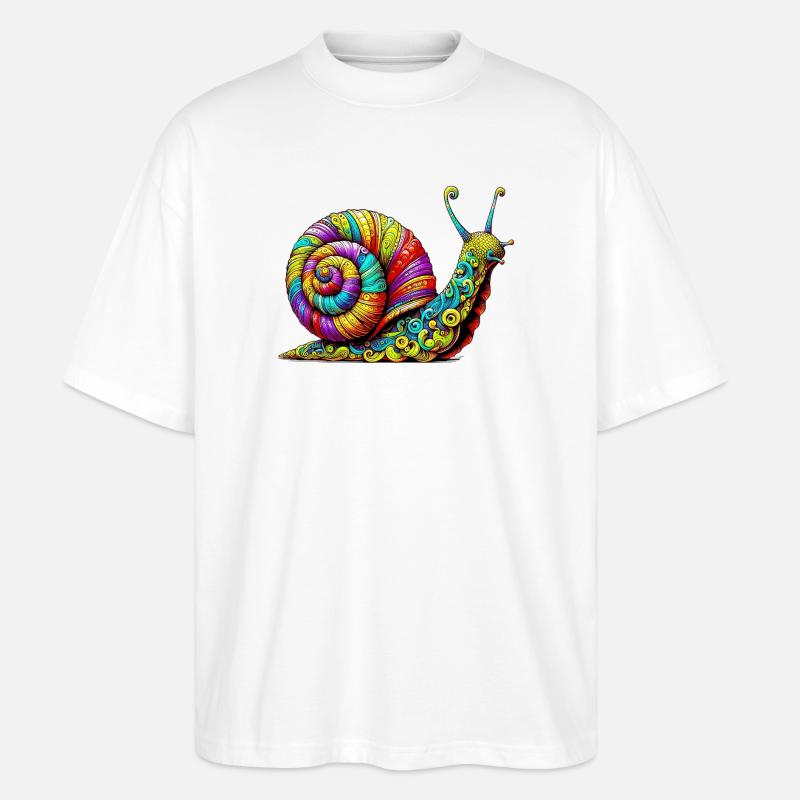 Snail - Stanley/Stella Oversized Unisex Organic T-shirt Blaster 2.0 - white
