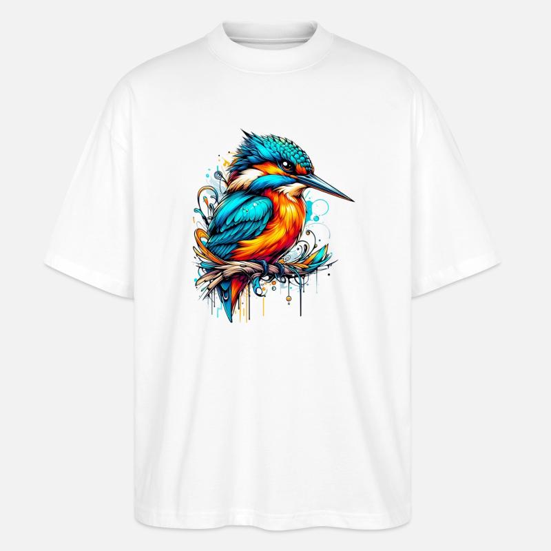 Eisvogel - Stanley/Stella Oversized Unisex Bio T-Shirt Blaster 2.0 - Weiß