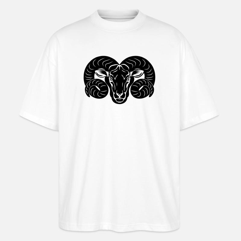 Sternzeichen Bild Widder - Stanley/Stella Oversized Unisex Bio T-Shirt Blaster 2.0 - Weiß