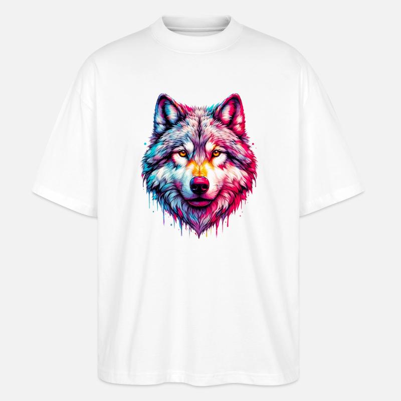 Wolf - Stanley/Stella Oversized Unisex Bio T-Shirt Blaster 2.0 - Weiß