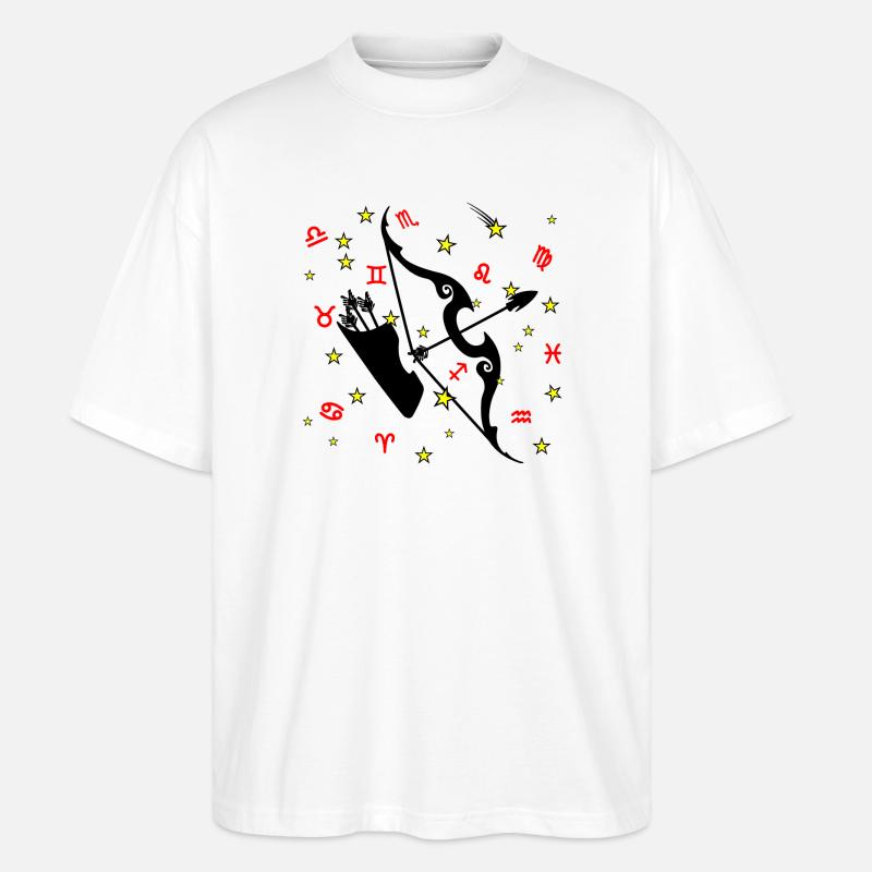 Sternzeichen Stern Logo Schütze - Stanley/Stella Oversized Unisex Bio T-Shirt Blaster 2.0 - Weiß