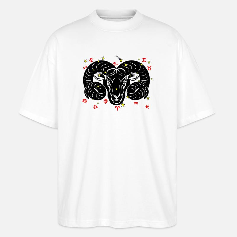 Sternzeichen Stern Logo Widder - Stanley/Stella Oversized Unisex Bio T-Shirt Blaster 2.0 - Weiß