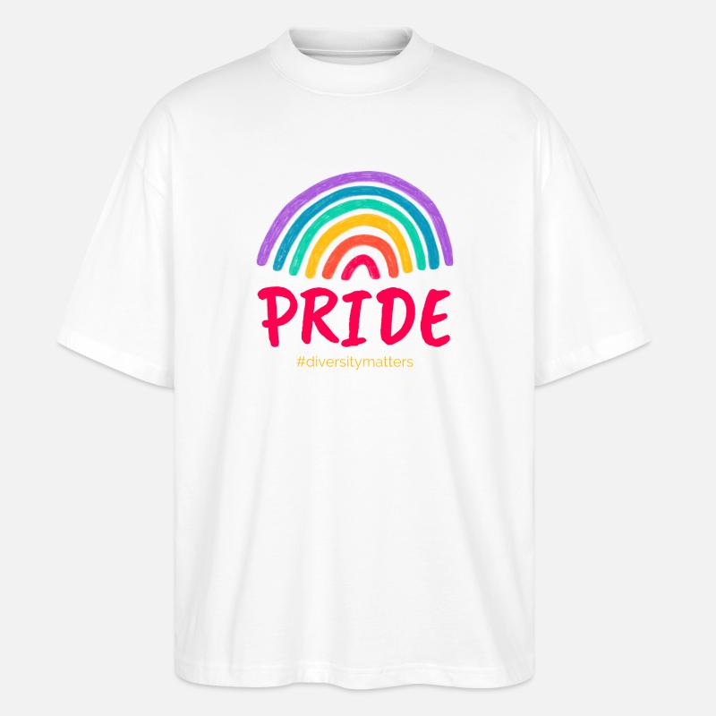Pride pink #diversitymatters - Stanley/Stella Oversized Unisex Bio T-Shirt Blaster 2.0 - Weiß