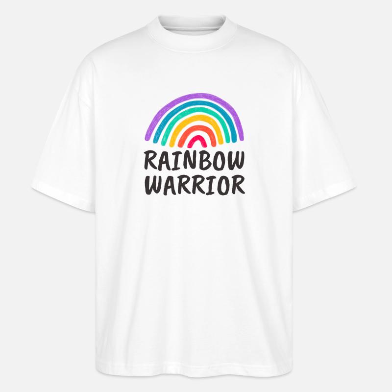 Rainbow Warrior - Stanley/Stella Oversized Unisex Bio T-Shirt Blaster 2.0 - Weiß