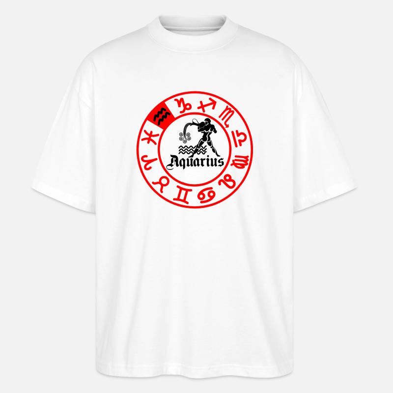 Zwölf Sternzeichen Wassermann Wassermann - Stanley/Stella Oversized Unisex Bio T-Shirt Blaster 2.0 - Weiß