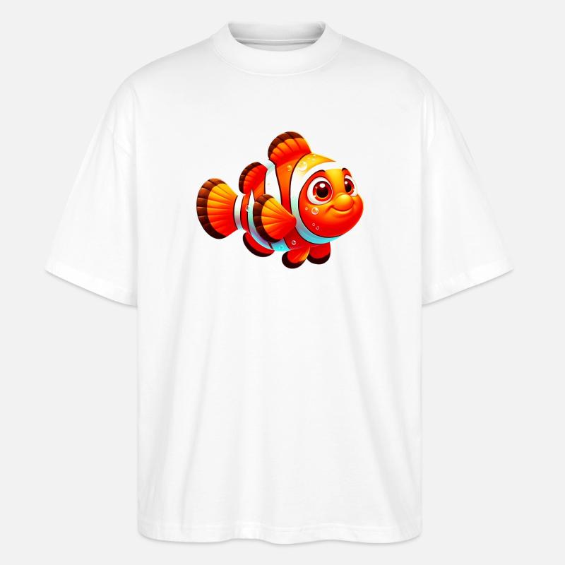 Clownfish - Stanley/Stella Oversized Unisex Organic T-shirt Blaster 2.0 - white