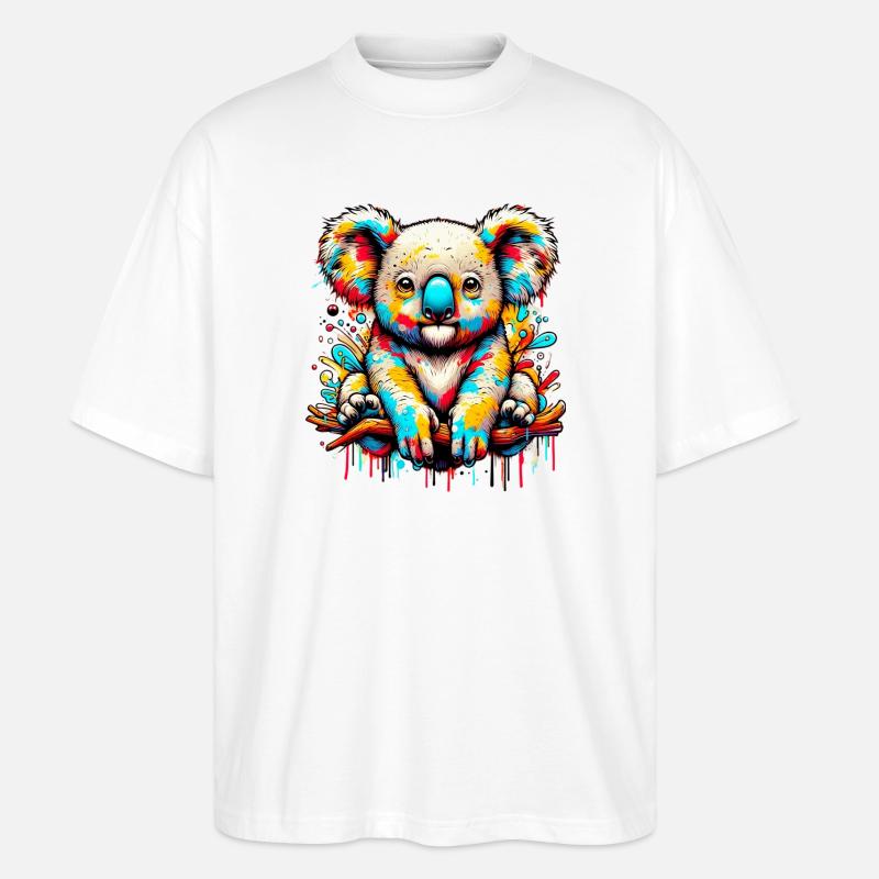 Koala - Stanley/Stella Oversized Unisex Organic T-shirt Blaster 2.0 - white