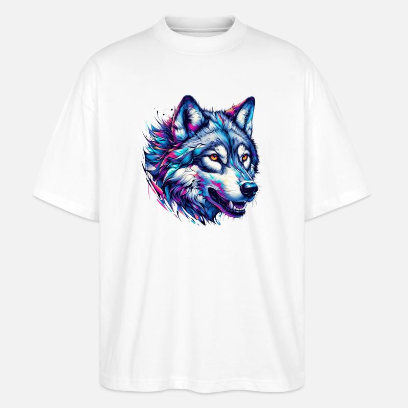Wolf - Stanley/Stella Oversized Unisex Organic T-shirt Blaster 2.0 - white