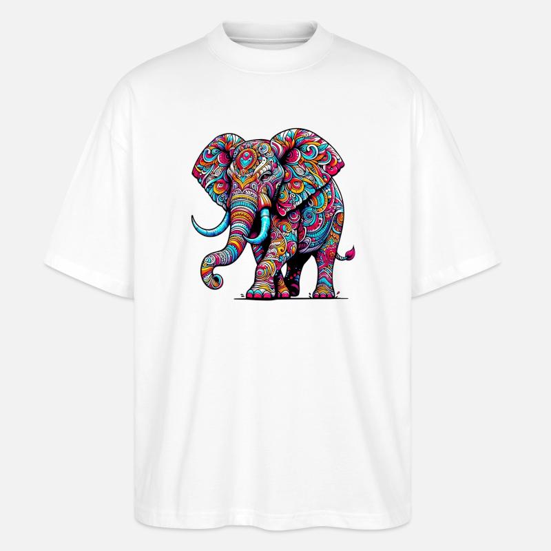Éléphant - T-shirt bio Blaster 2.0 coupe oversize Stanley/Stella Unisexe - blanc