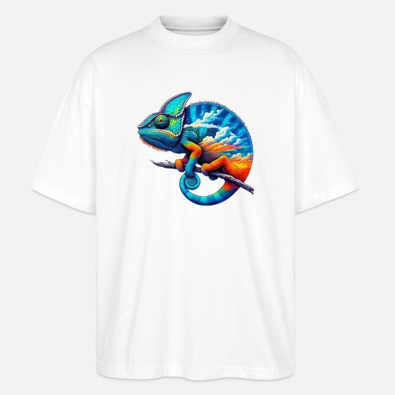 Chamäleon - Stanley/Stella Oversized Unisex Bio T-Shirt Blaster 2.0 - Weiß