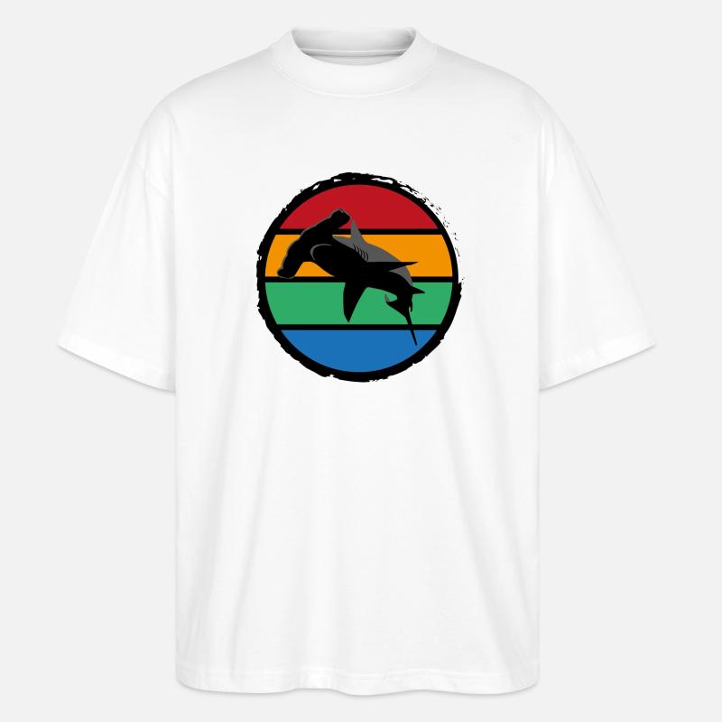 14 Hammerhai sunset - Stanley/Stella Oversized Unisex Bio T-Shirt Blaster 2.0 - Weiß
