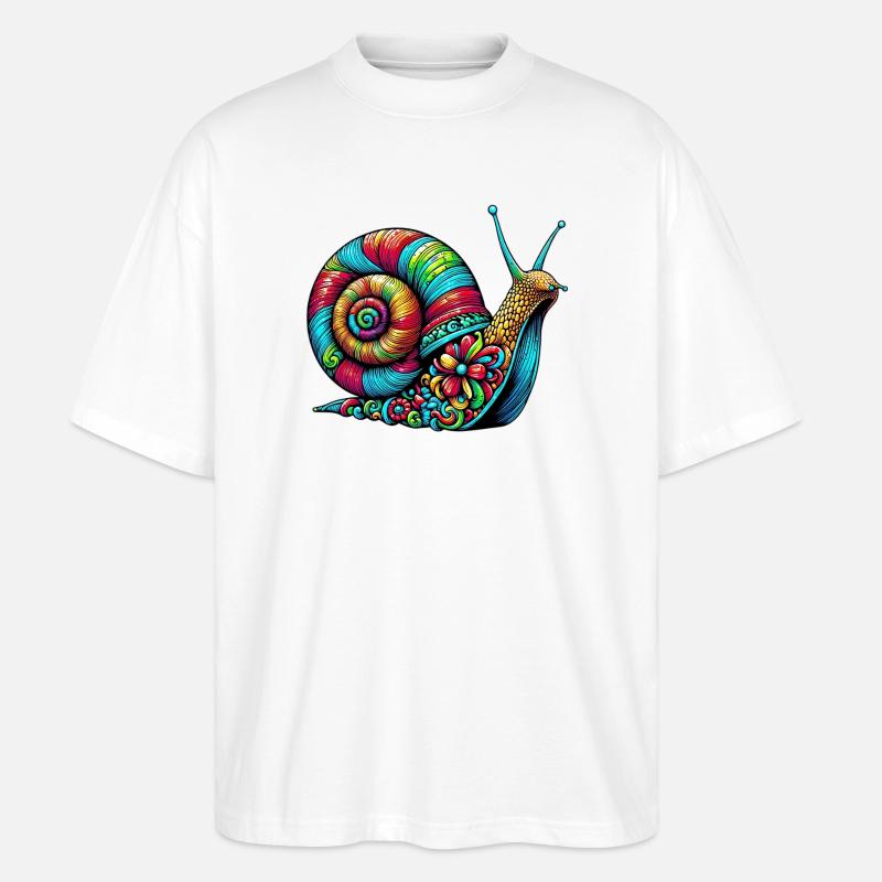 Snail - Stanley/Stella Oversized Unisex Organic T-shirt Blaster 2.0 - white