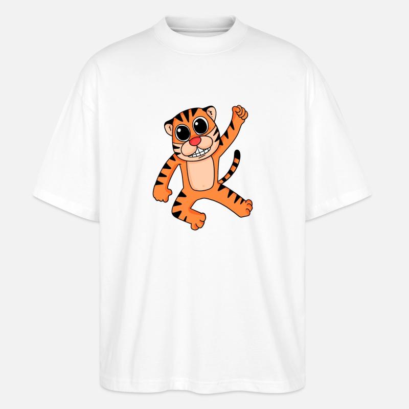 Tiger - Stanley/Stella Oversized Unisex Bio T-Shirt Blaster 2.0 - Weiß