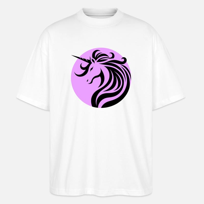 Einhornsegen Lavendel - Stanley/Stella Oversized Unisex Bio T-Shirt Blaster 2.0 - Weiß