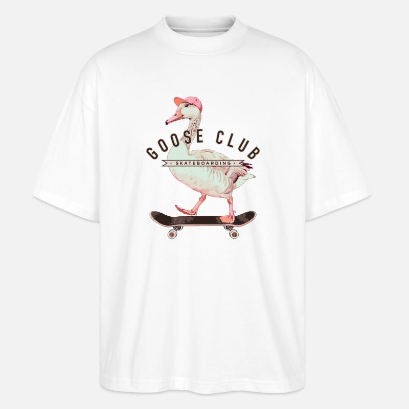 Goose Skateboarding Fun Design - Stanley/Stella Oversized Unisex Bio T-Shirt Blaster 2.0 - Weiß