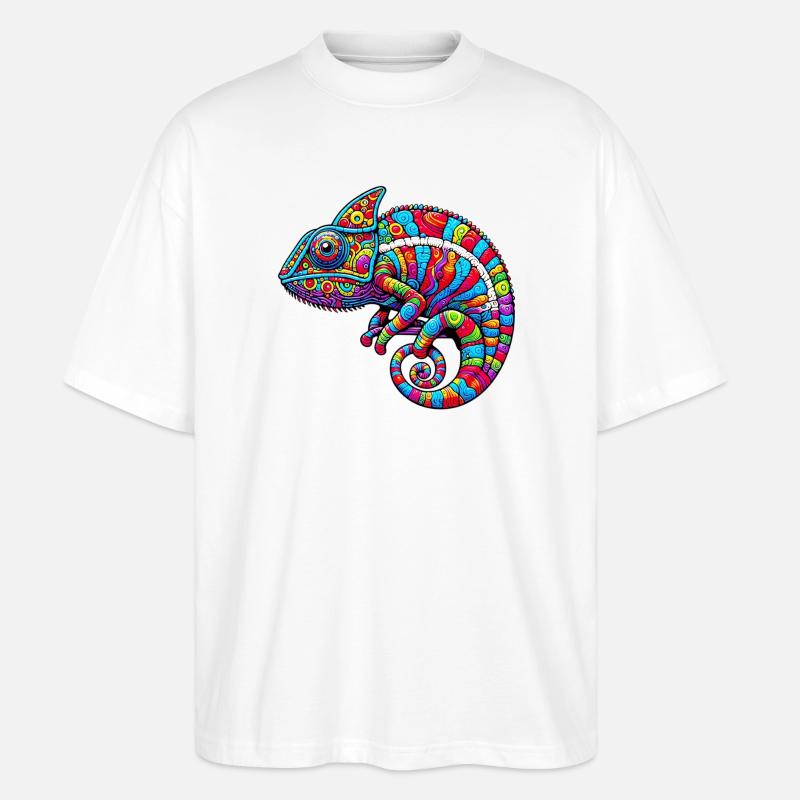 Chamäleon - Stanley/Stella Oversized Unisex Bio T-Shirt Blaster 2.0 - Weiß