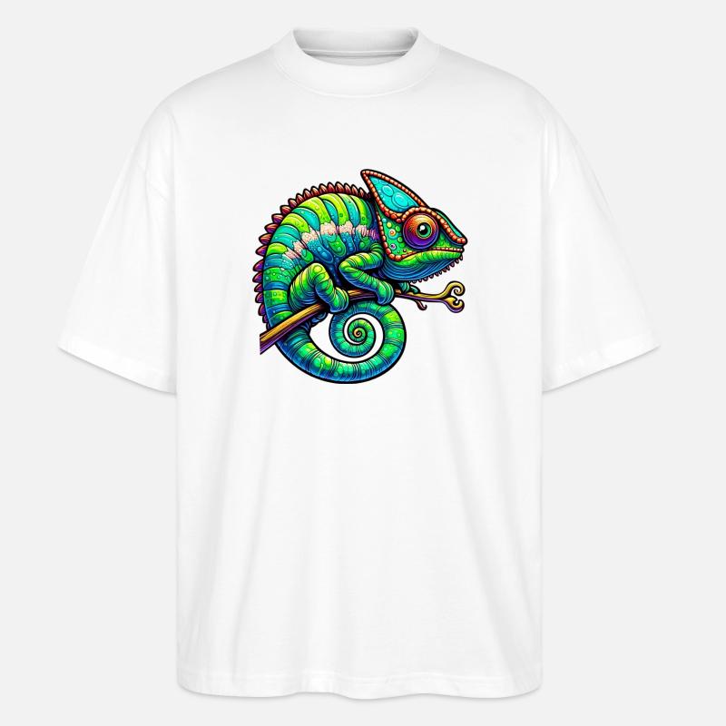 Chamäleon - Stanley/Stella Oversized Unisex Bio T-Shirt Blaster 2.0 - Weiß