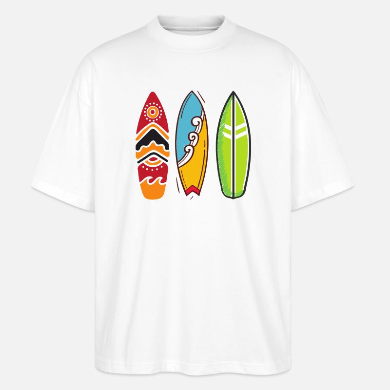Planches de surf - T-shirt bio Blaster 2.0 coupe oversize Stanley/Stella Unisexe - blanc