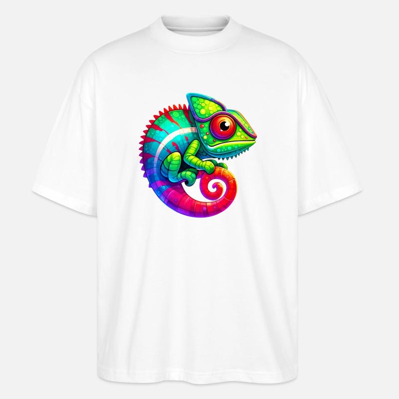 Chamäleon - Stanley/Stella Oversized Unisex Bio T-Shirt Blaster 2.0 - Weiß