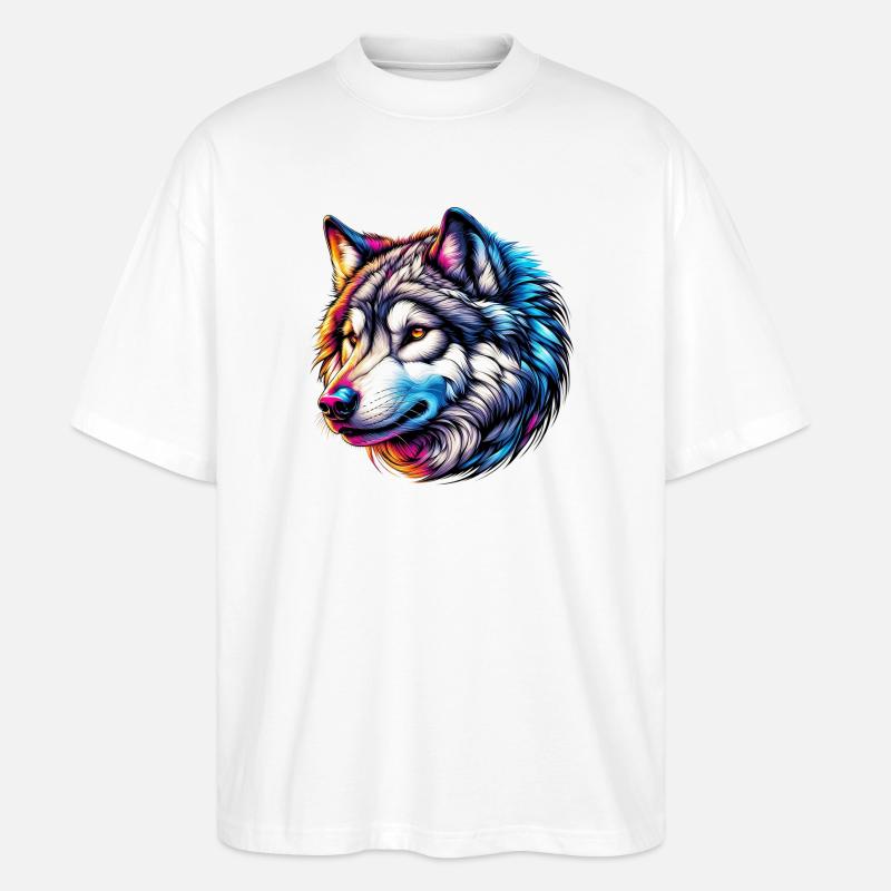 Wolf - Stanley/Stella Oversized Unisex Organic T-shirt Blaster 2.0 - white