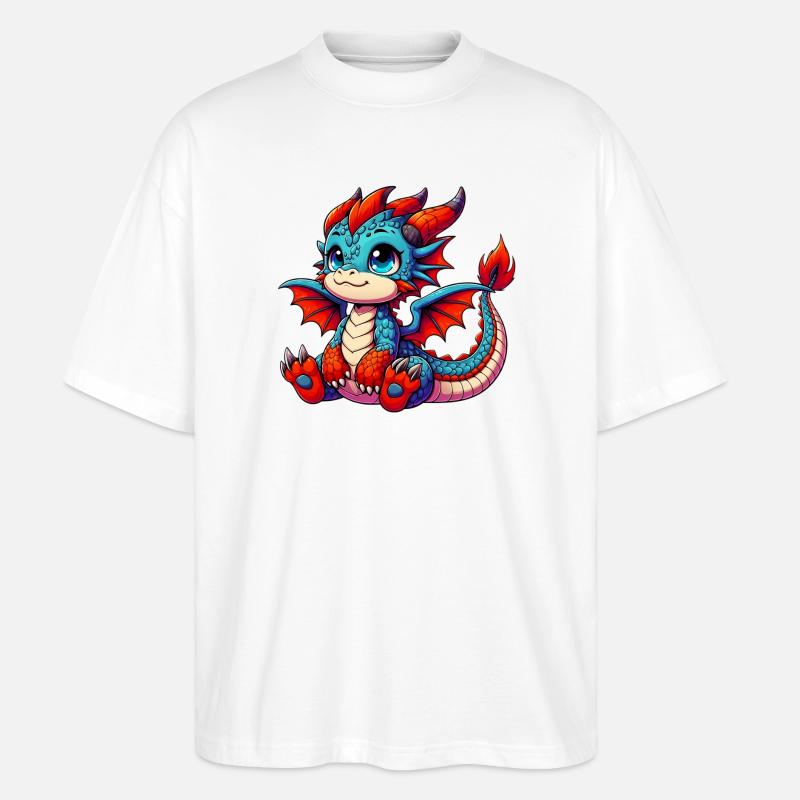 Drache - Stanley/Stella Oversized Unisex Bio T-Shirt Blaster 2.0 - Weiß