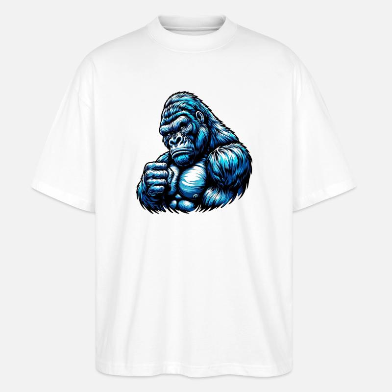 Gorilla - Stanley/Stella Oversized Unisex Bio T-Shirt Blaster 2.0 - Weiß