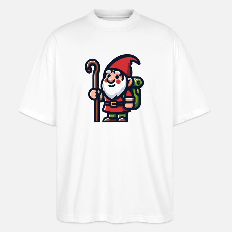 Gnome itinérant : le voyageur pionnier - T-shirt bio Blaster 2.0 coupe oversize Stanley/Stella Unisexe - blanc