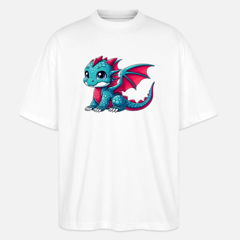 Drache - Stanley/Stella Oversized Unisex Bio T-Shirt Blaster 2.0 - Weiß