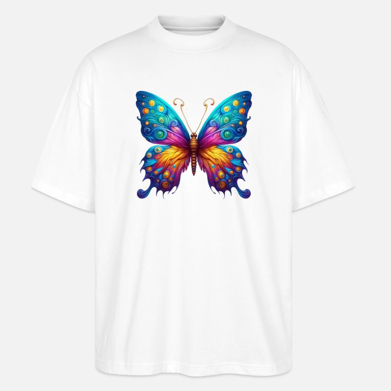 Van Gogh Schmetterling - Stanley/Stella Oversized Unisex Bio T-Shirt Blaster 2.0 - Weiß
