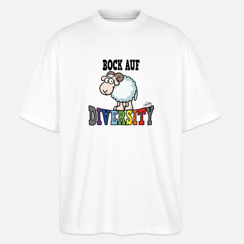 Bock auf Diversity - Stanley/Stella Oversized Unisex Bio T-Shirt Blaster 2.0 - Weiß