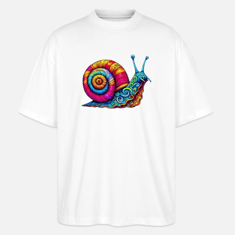 Snail - Stanley/Stella Oversized Unisex Organic T-shirt Blaster 2.0 - white