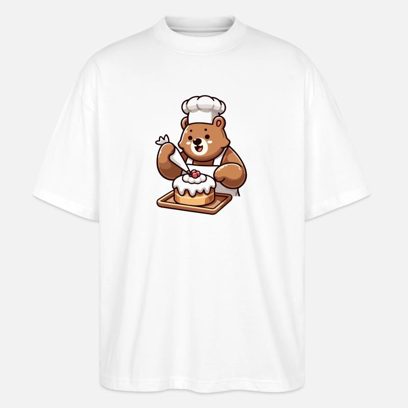 Baker Bear: Der Kuchenbeschwörer - Stanley/Stella Oversized Unisex Bio T-Shirt Blaster 2.0 - Weiß