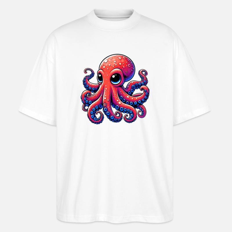 Krake - Stanley/Stella Oversized Unisex Bio T-Shirt Blaster 2.0 - Weiß