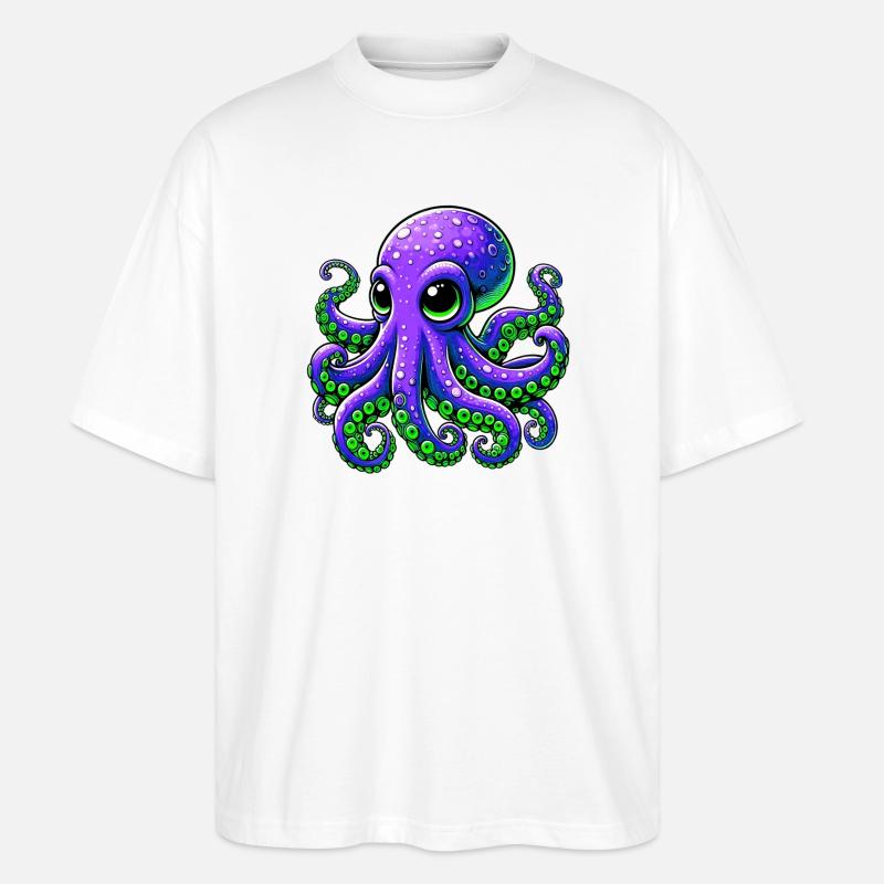 Octopus - Stanley/Stella Oversized Unisex Organic T-shirt Blaster 2.0 - white