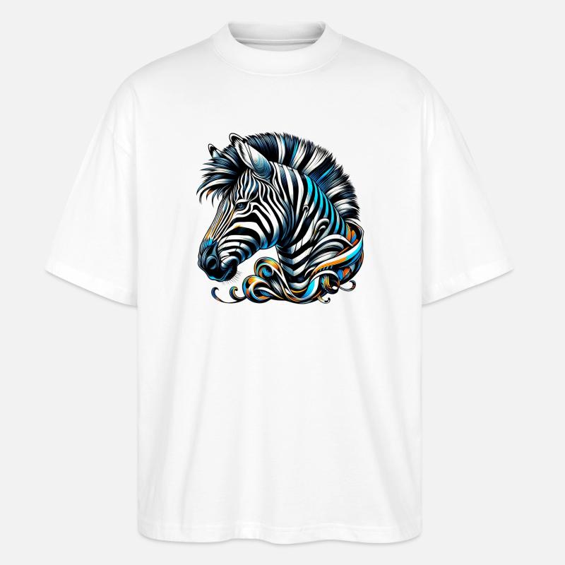 Zebra - Stanley/Stella Oversized Unisex Organic T-shirt Blaster 2.0 - white