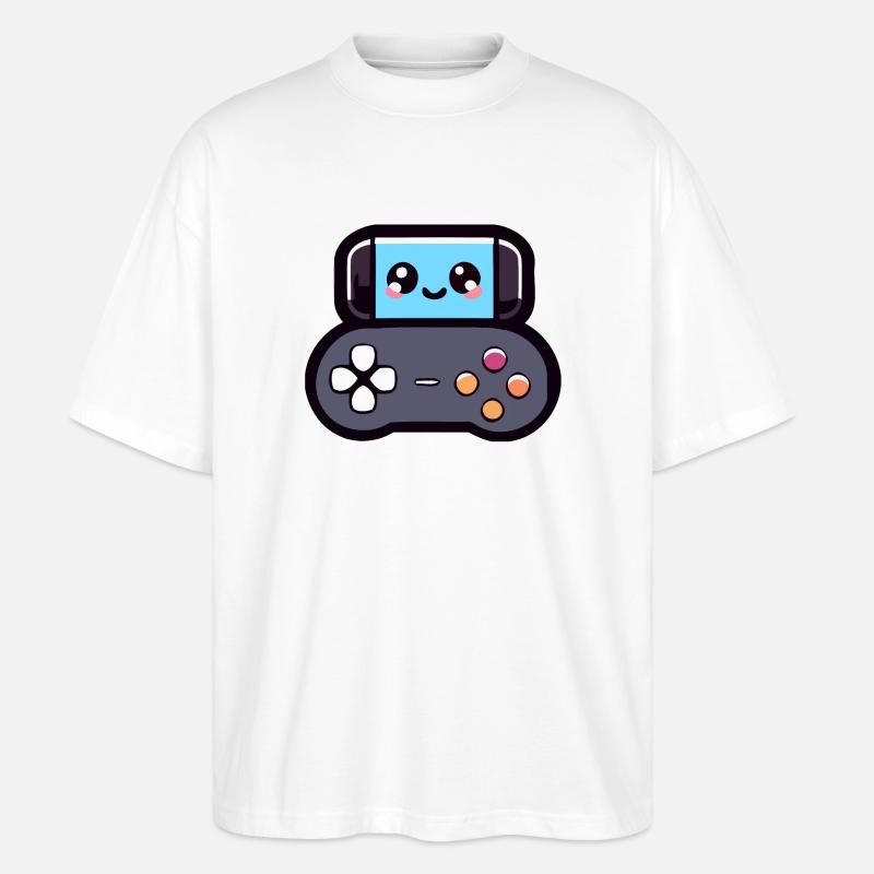 Game Buddy: Das fröhliche Joypad - Stanley/Stella Oversized Unisex Bio T-Shirt Blaster 2.0 - Weiß