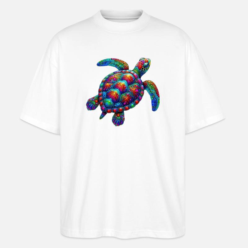 Schildkröte - Stanley/Stella Oversized Unisex Bio T-Shirt Blaster 2.0 - Weiß