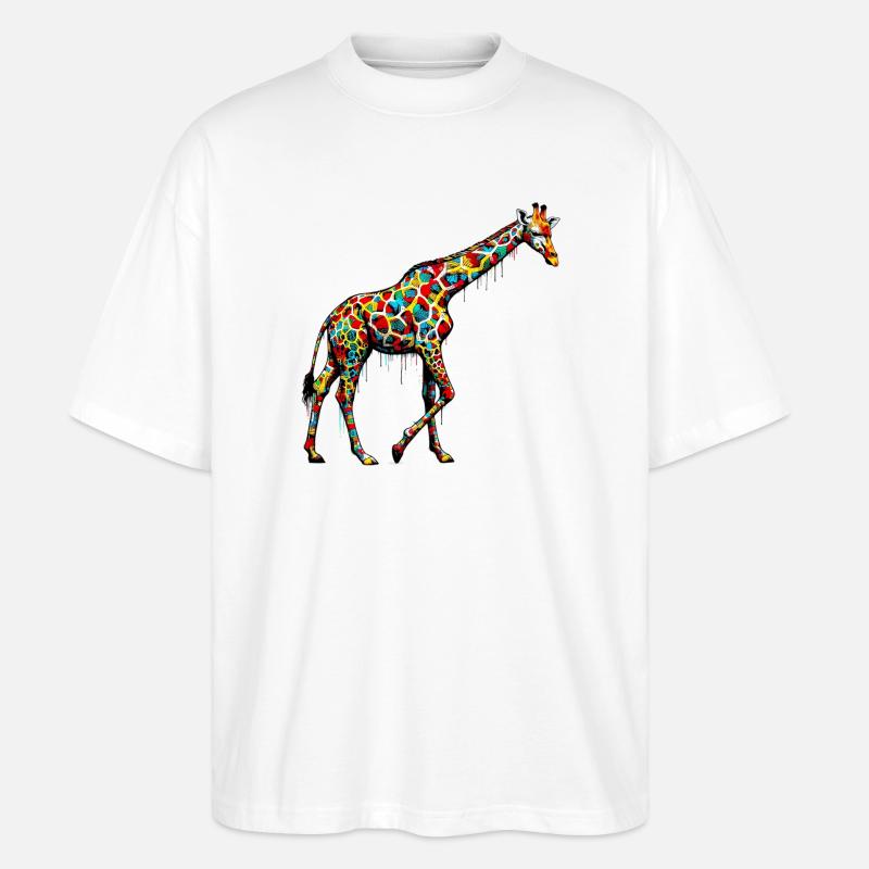 Giraffe - Stanley/Stella Oversized Unisex Bio T-Shirt Blaster 2.0 - Weiß