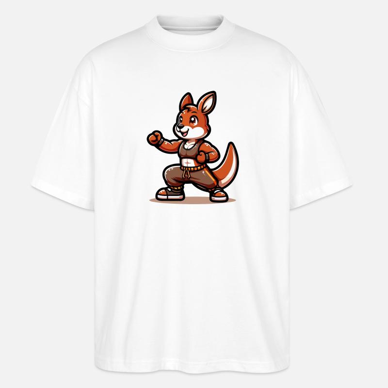 Kickin' Kangaroo Sensei - Stanley/Stella Oversized Unisex Bio T-Shirt Blaster 2.0 - Weiß
