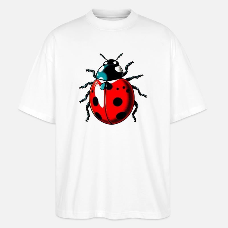 Marienkäfer - Stanley/Stella Oversized Unisex Bio T-Shirt Blaster 2.0 - Weiß
