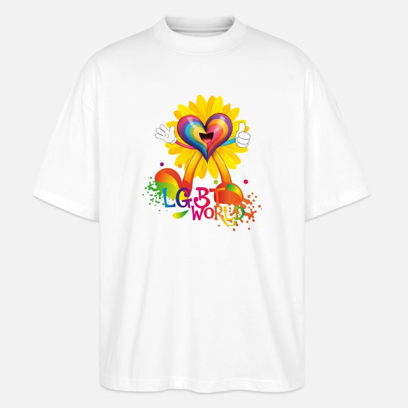 LGBT-WELT - Stanley/Stella Oversized Unisex Bio T-Shirt Blaster 2.0 - Weiß