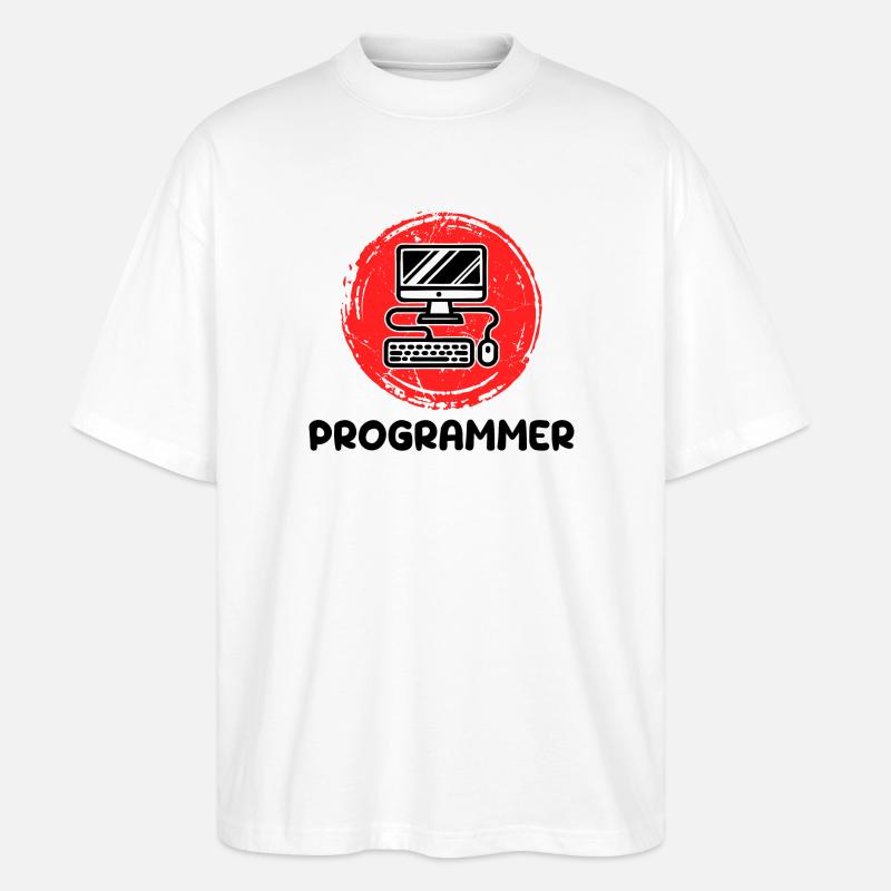 Développeur informatique Programmeur Code Scripting - T-shirt bio Blaster 2.0 coupe oversize Stanley/Stella Unisexe - blanc