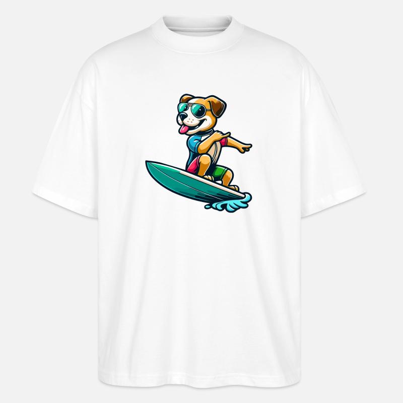 Copain de surf des vagues - T-shirt bio Blaster 2.0 coupe oversize Stanley/Stella Unisexe - blanc