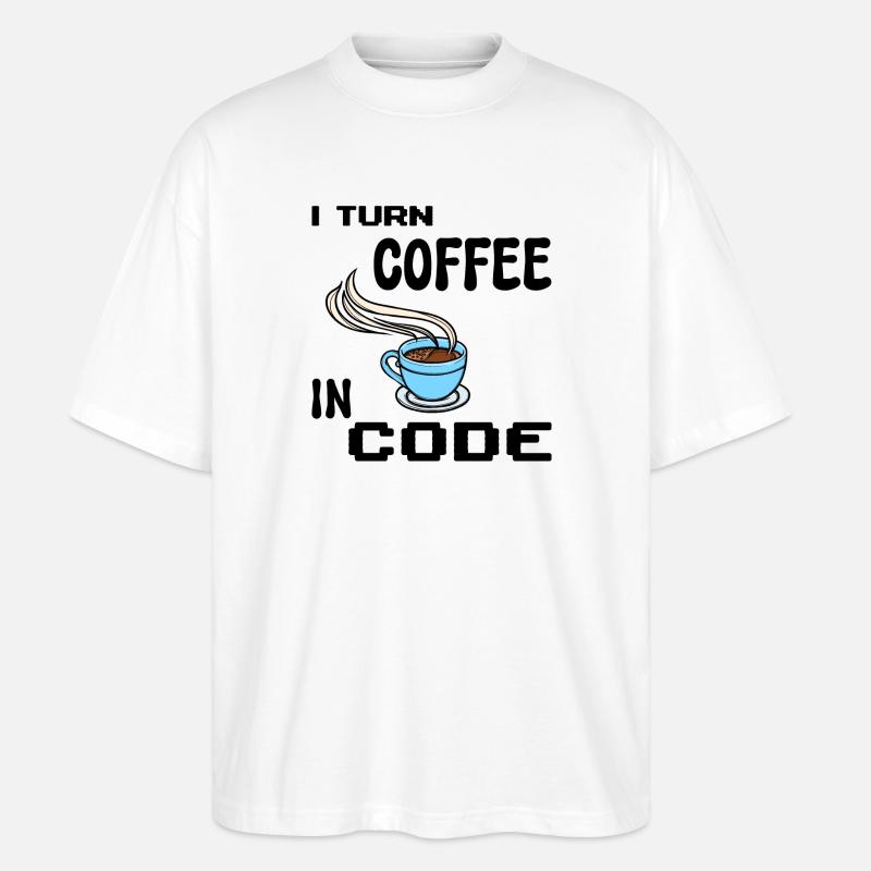 Programmeur de code Scripting Statement Développeur - T-shirt bio Blaster 2.0 coupe oversize Stanley/Stella Unisexe - blanc