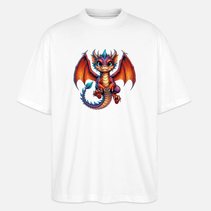 Drache - Stanley/Stella Oversized Unisex Bio T-Shirt Blaster 2.0 - Weiß