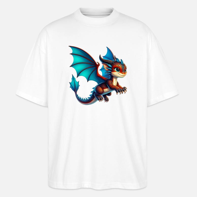 Drache - Stanley/Stella Oversized Unisex Bio T-Shirt Blaster 2.0 - Weiß