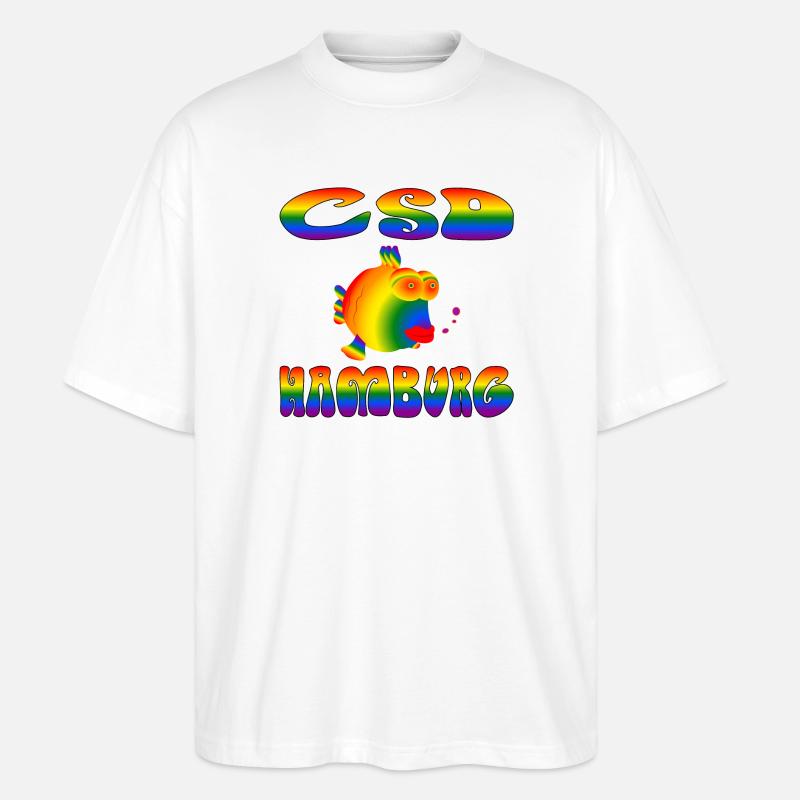 CSD Hamburg Christopher Street Day - Stanley/Stella Oversized Unisex Bio T-Shirt Blaster 2.0 - Weiß
