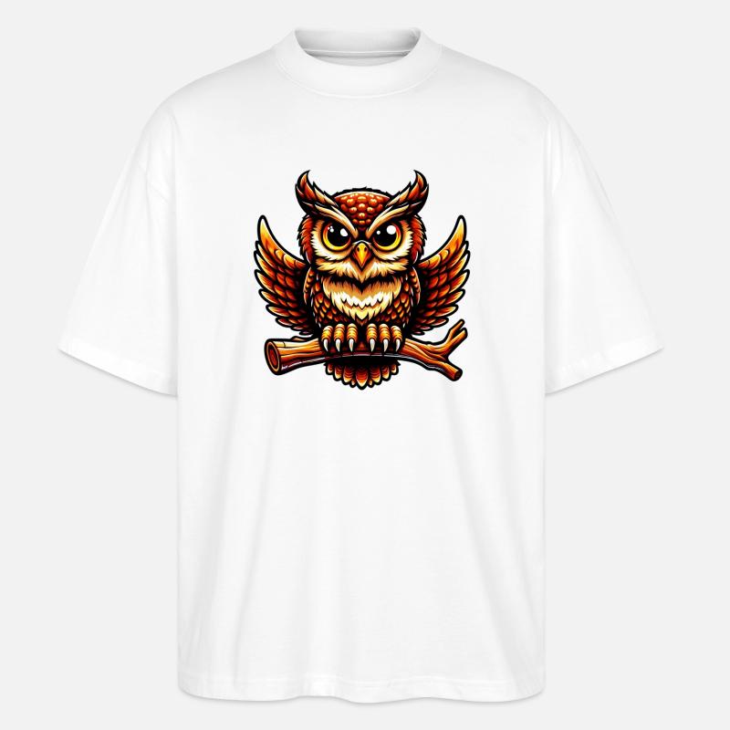 Eule - Stanley/Stella Oversized Unisex Bio T-Shirt Blaster 2.0 - Weiß