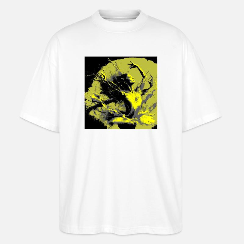 Neoexpressionistischer Tanz voller Farben - Stanley/Stella Oversized Unisex Bio T-Shirt Blaster 2.0 - Weiß