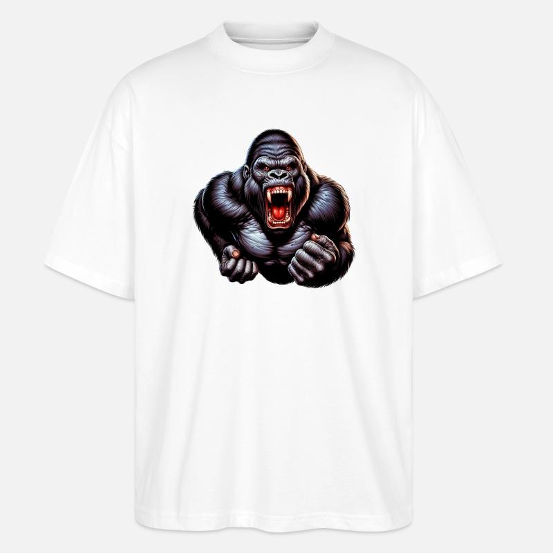 Gorilla - Stanley/Stella Oversized Unisex Bio T-Shirt Blaster 2.0 - Weiß